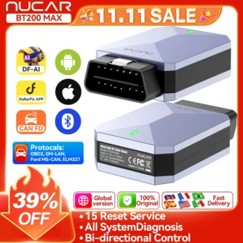MUCAR BT200 MAX AI Assistant Bil Diagnos Verktyg CANFD Bi-Directional Fullt System Fordon Diagnos scanner 15 Återställning Livstid Fritt
